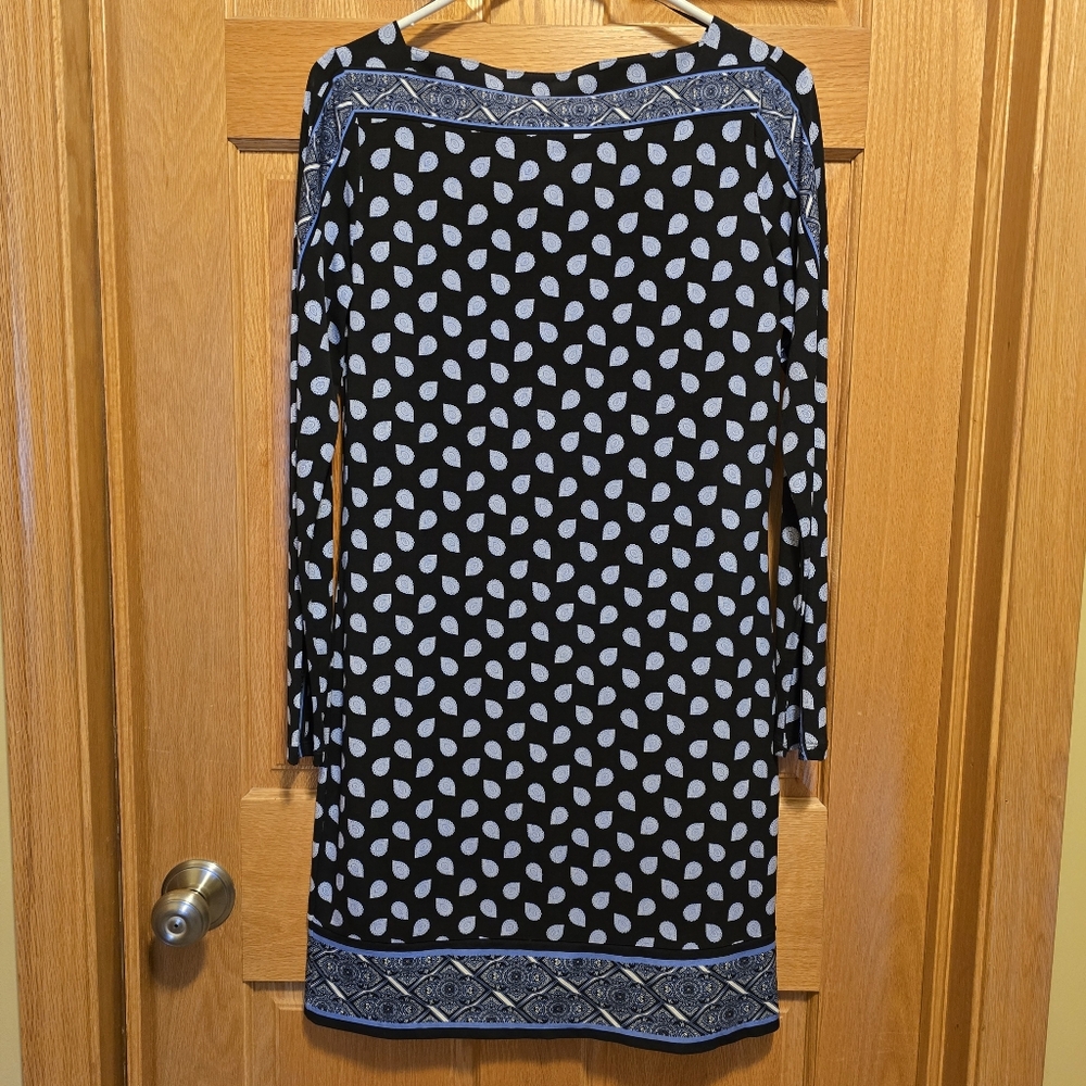 MICHAEL Michael Kors Elegant Navy and White Patterned Dress